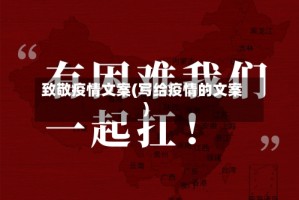 致敬疫情文案(写给疫情的文案)