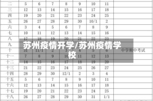 苏州疫情开学/苏州疫情学校