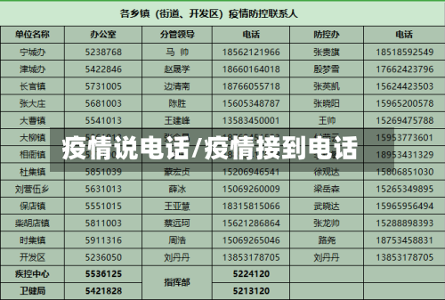 疫情说电话/疫情接到电话-第1张图片